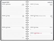 Kalender 2025 Leader svart konstläder spiralb